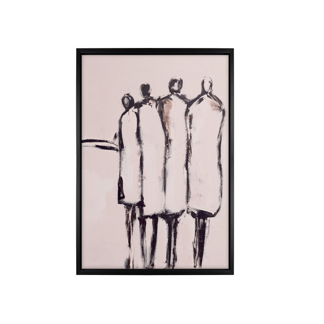 Schilderij AMIS met lijst 90x140cm beige