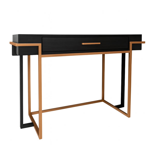 Desk Alabama black/gold SS wood 115x49x76