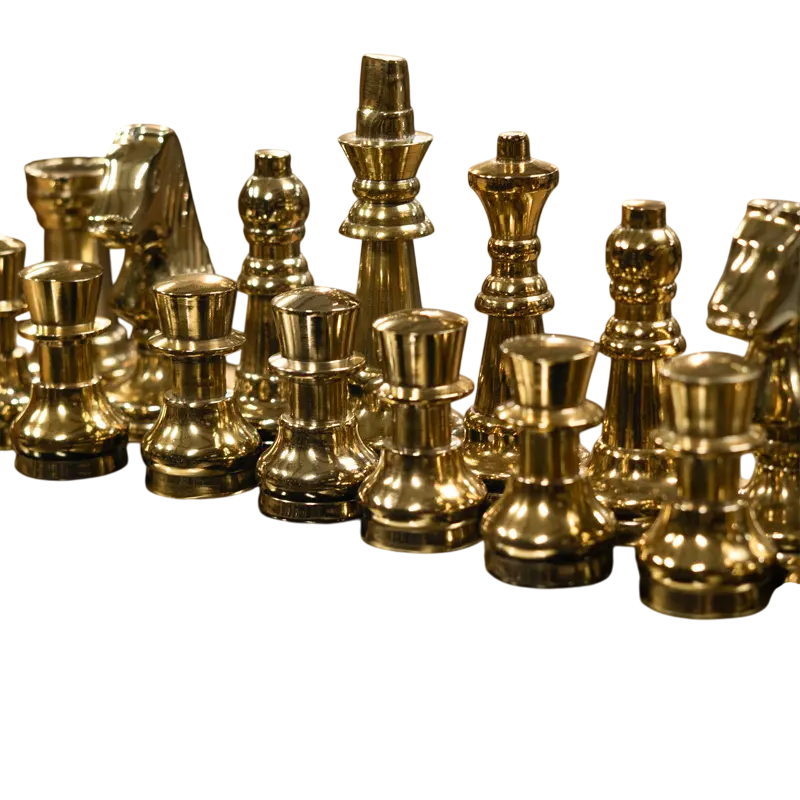 Chess board black/gold SS/ALU wood 40x40x5