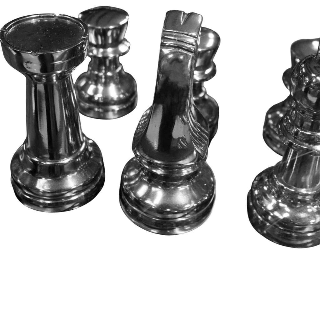 Chess board black/silver SS ALU/NI wood 40x40x5