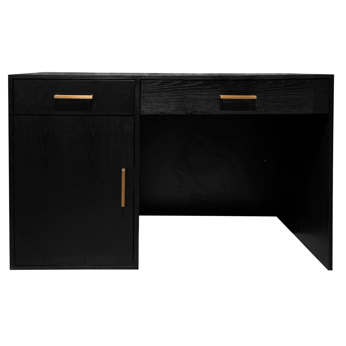 Desk w/mini bar Alabama black oak SS/MDF 130x61x77