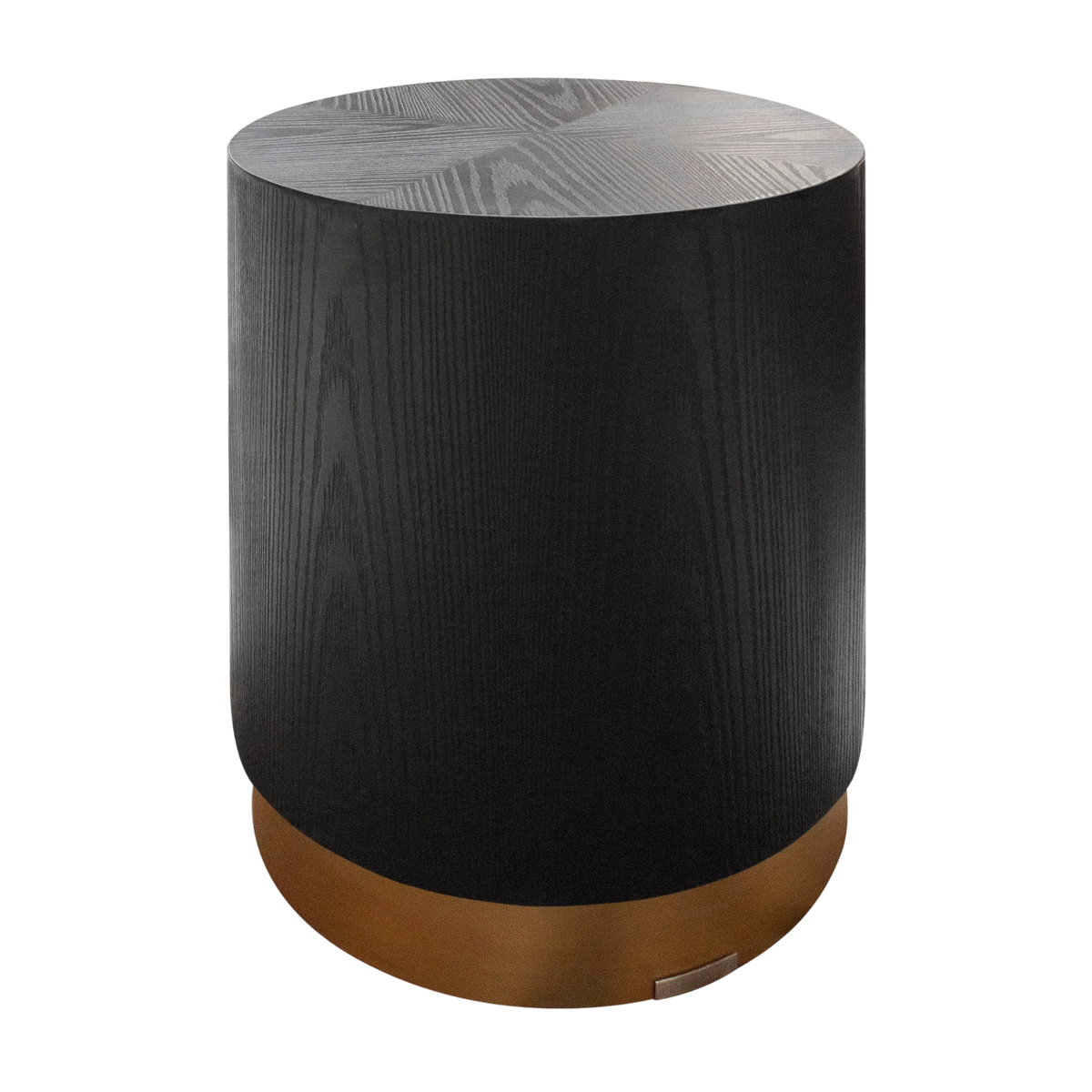 Side table black oak wood matt gold SS 40x40x47