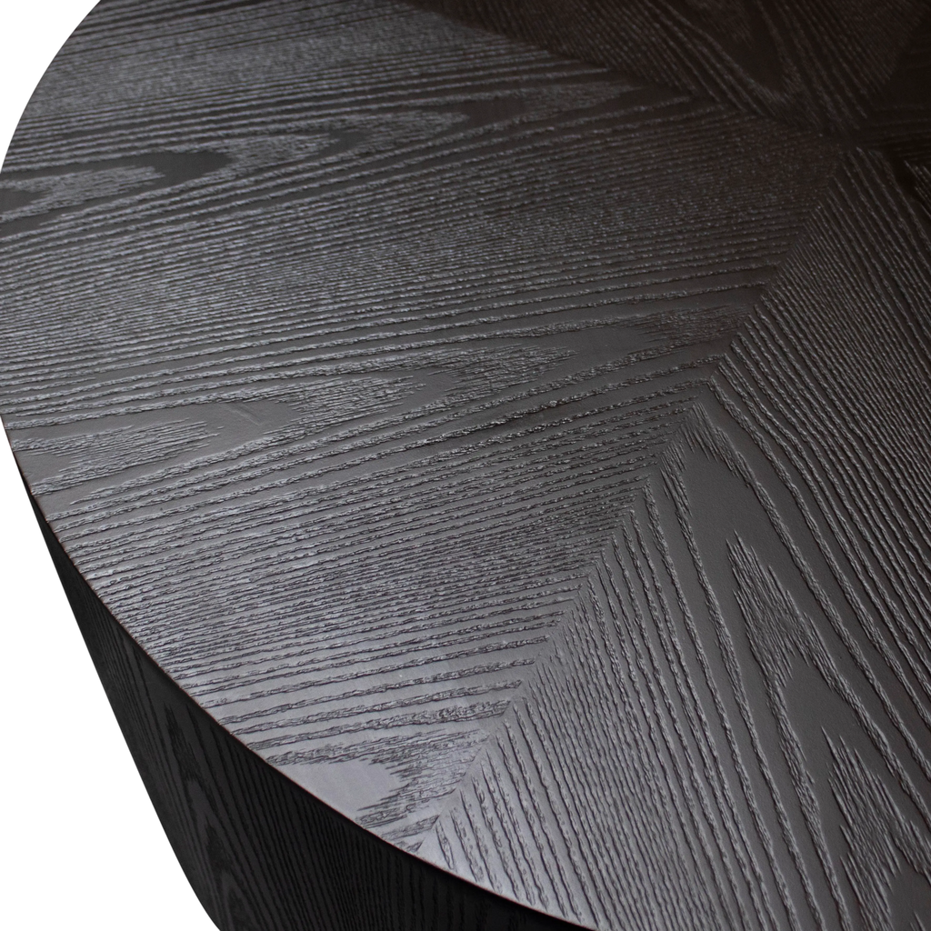 Coffee table black oak wood matt gold SS 90x90x45