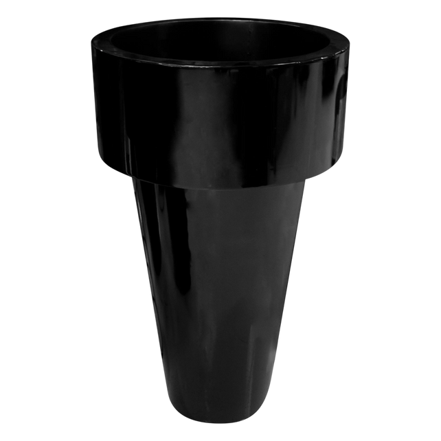 Vase glossy black nickel SS 53x53x89