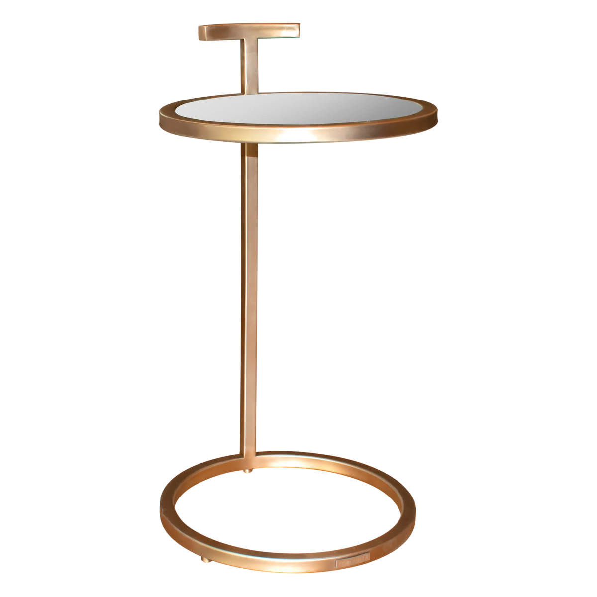 Side table w/clear glass SS/FROZENGOLD 36x36x66