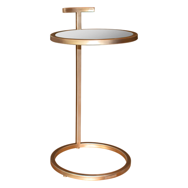 Side table w/clear glass SS/FROZENGOLD 36x36x66