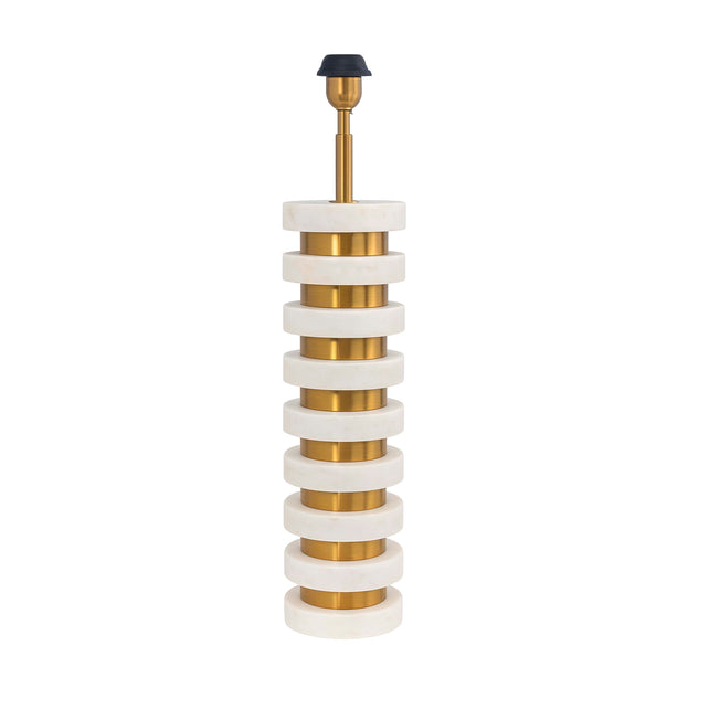 Table lamp w/white marble SS/FROZENGOLD 12x12x69