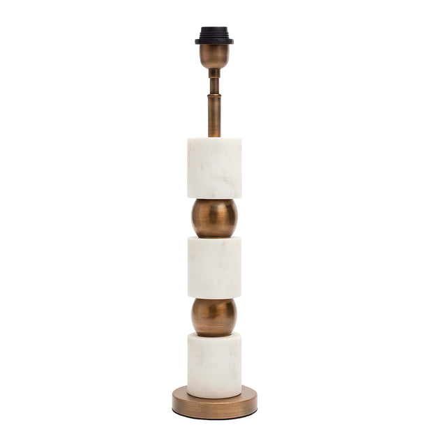Table lamp w/white marble SS/FROZENGOLD 13x13x52