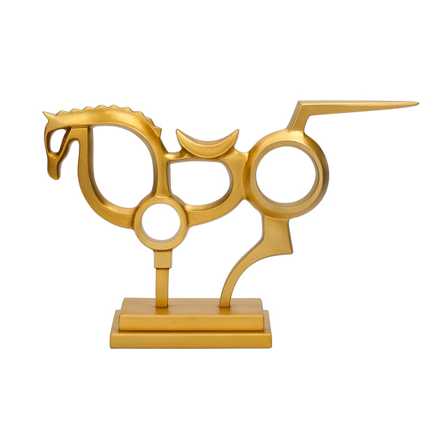 Decorative ornament horse frozen gold SS/ALU 52x13x34