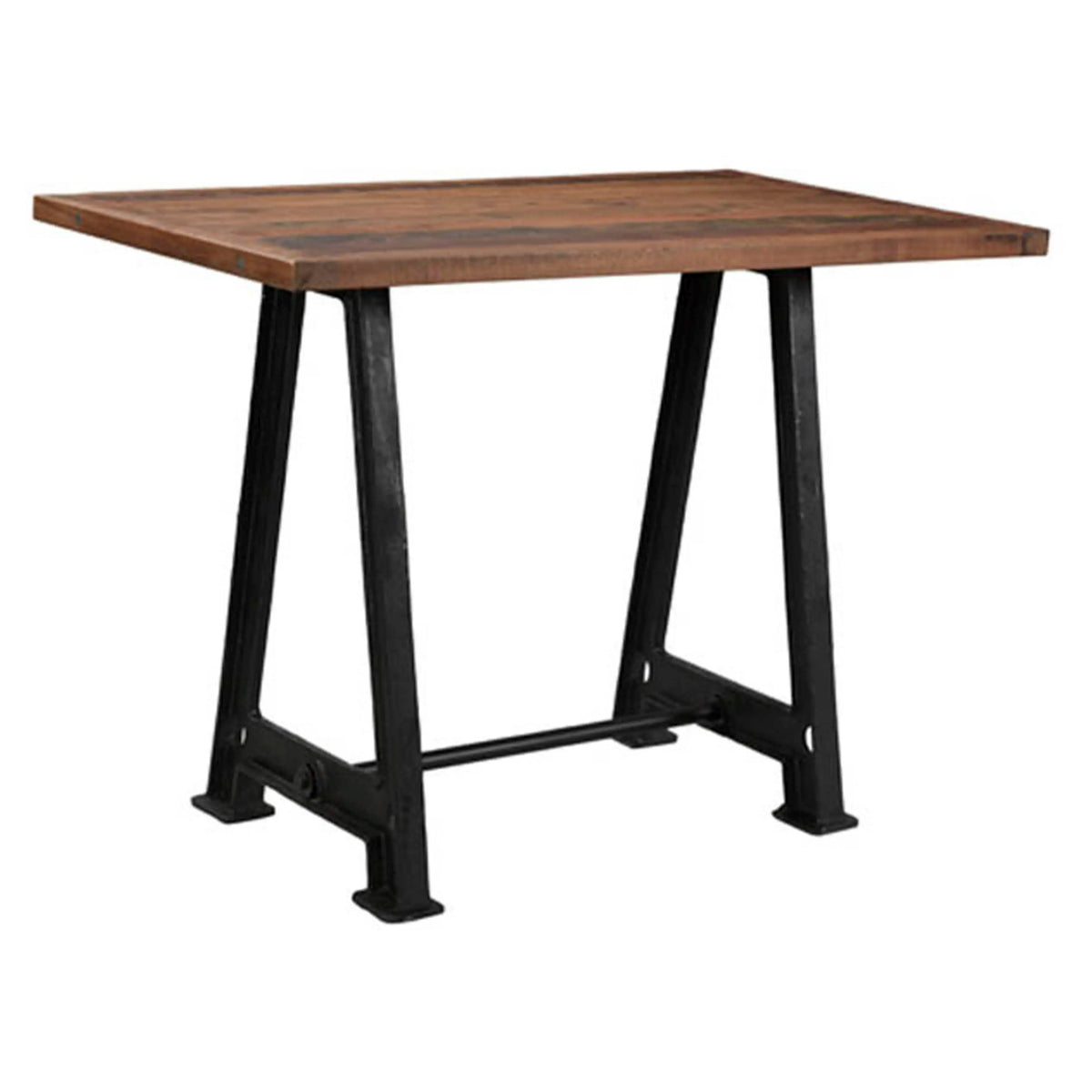 Bistro bar table RHODOS reclaimed wood 160x80x100cm brown