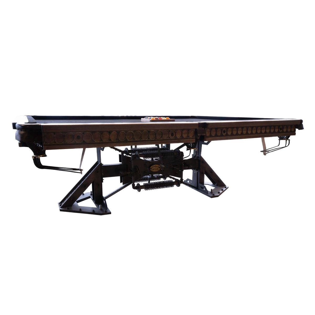 Pool table reclaimed wood metal/stone 266x142x86