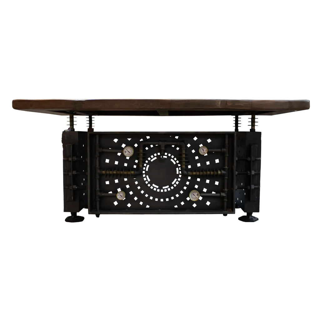 Desk wood w/metal pipes 180x90x78