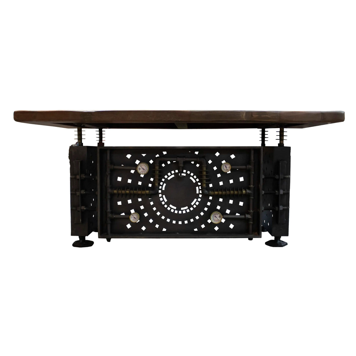 Desk wood w/metal pipes 180x90x78