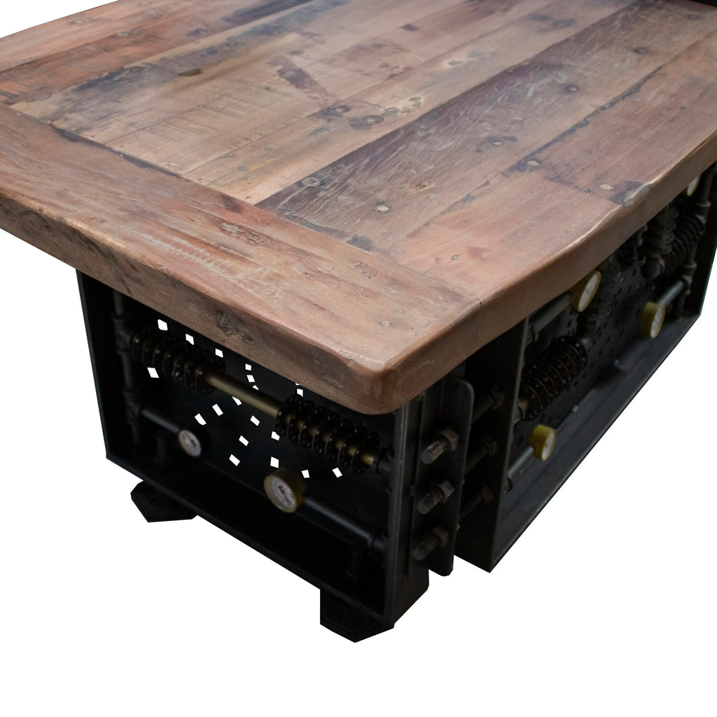 Desk wood w/metal pipes 180x90x78