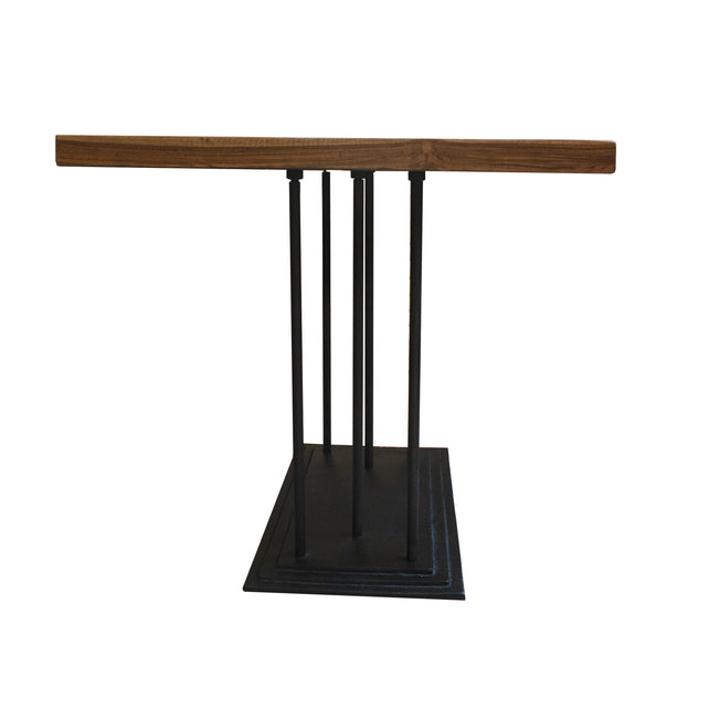 Bistro table CORFU teak wood natural IR/BLACK 120x70x76