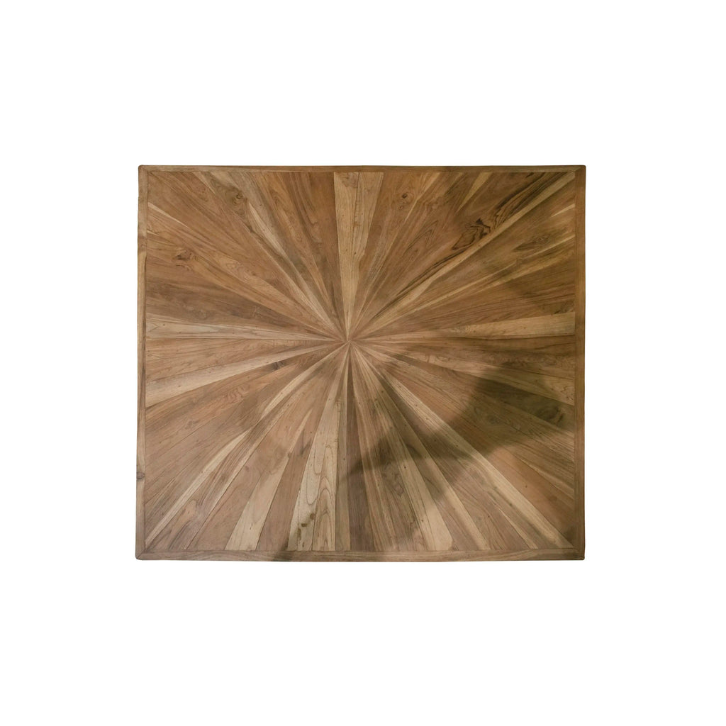 Bistro table CORFU teak wood natural IR/BLACK 70x70x76