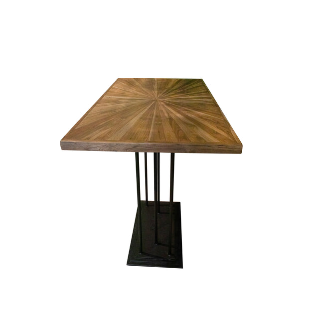 Bar table CORFU teak wood IR/BLACK 120x70x105