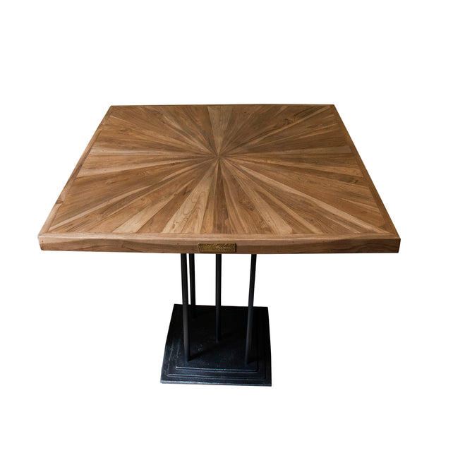 Bar table CORFU teak wood IR/BLACK 70x70x105