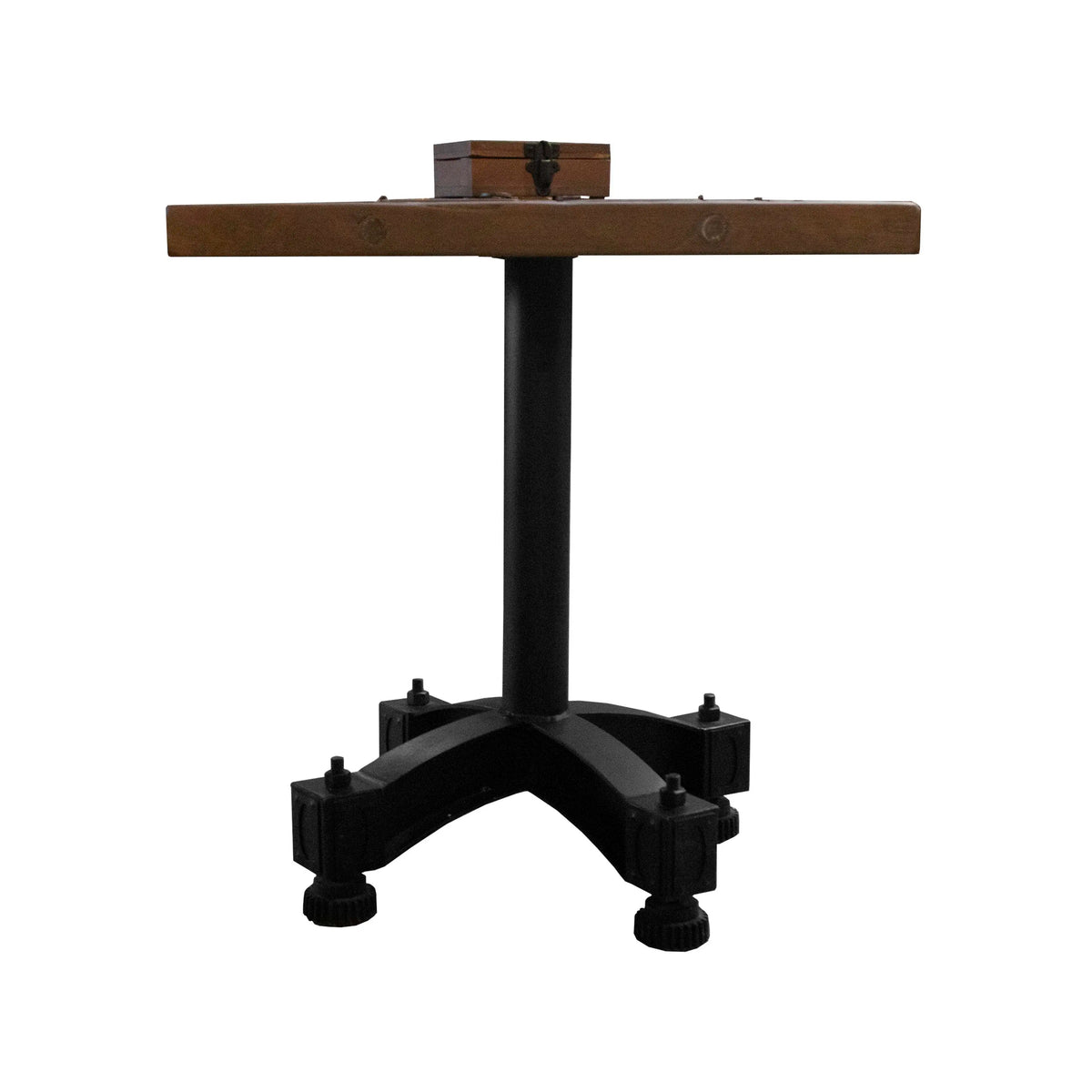 Bistro table backgammon table recl. wood IR/BLACK 70x70x76