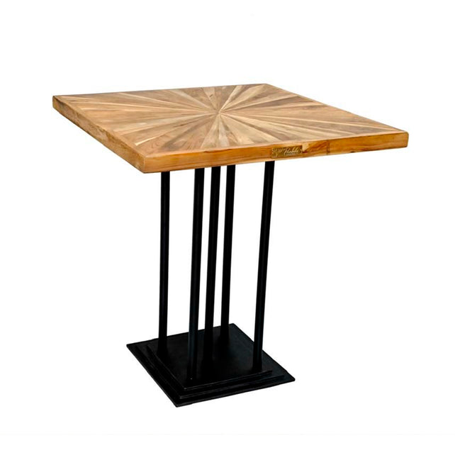 Bartafel CORFU teakhout 80x80x105cm bruin