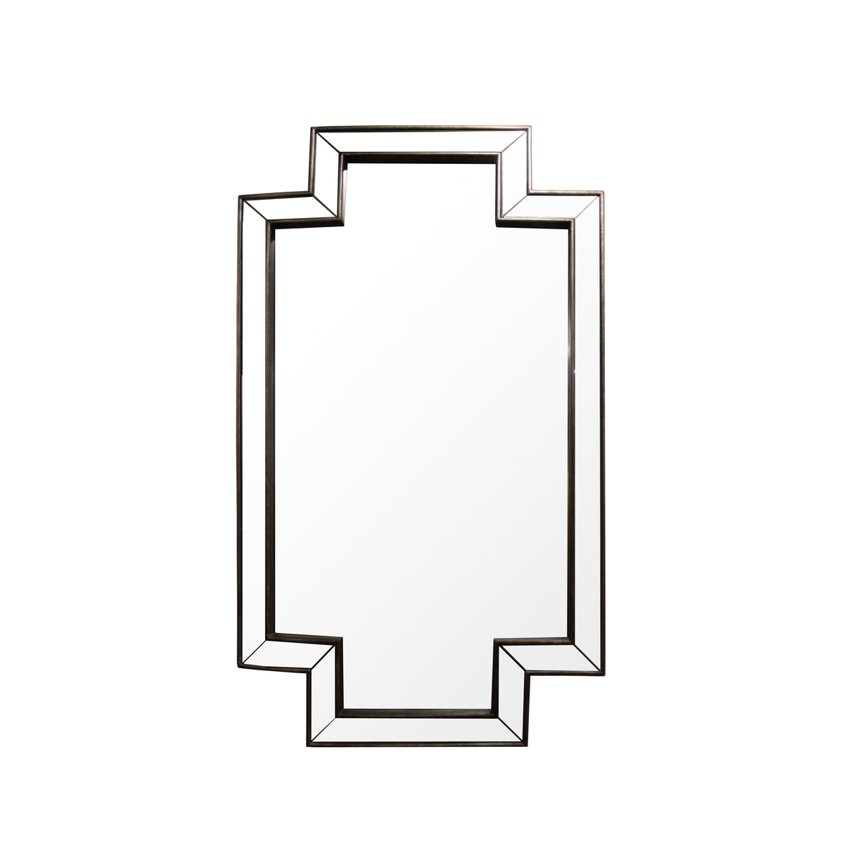 Mirror rectangular cut-out silver PU 161x93x5