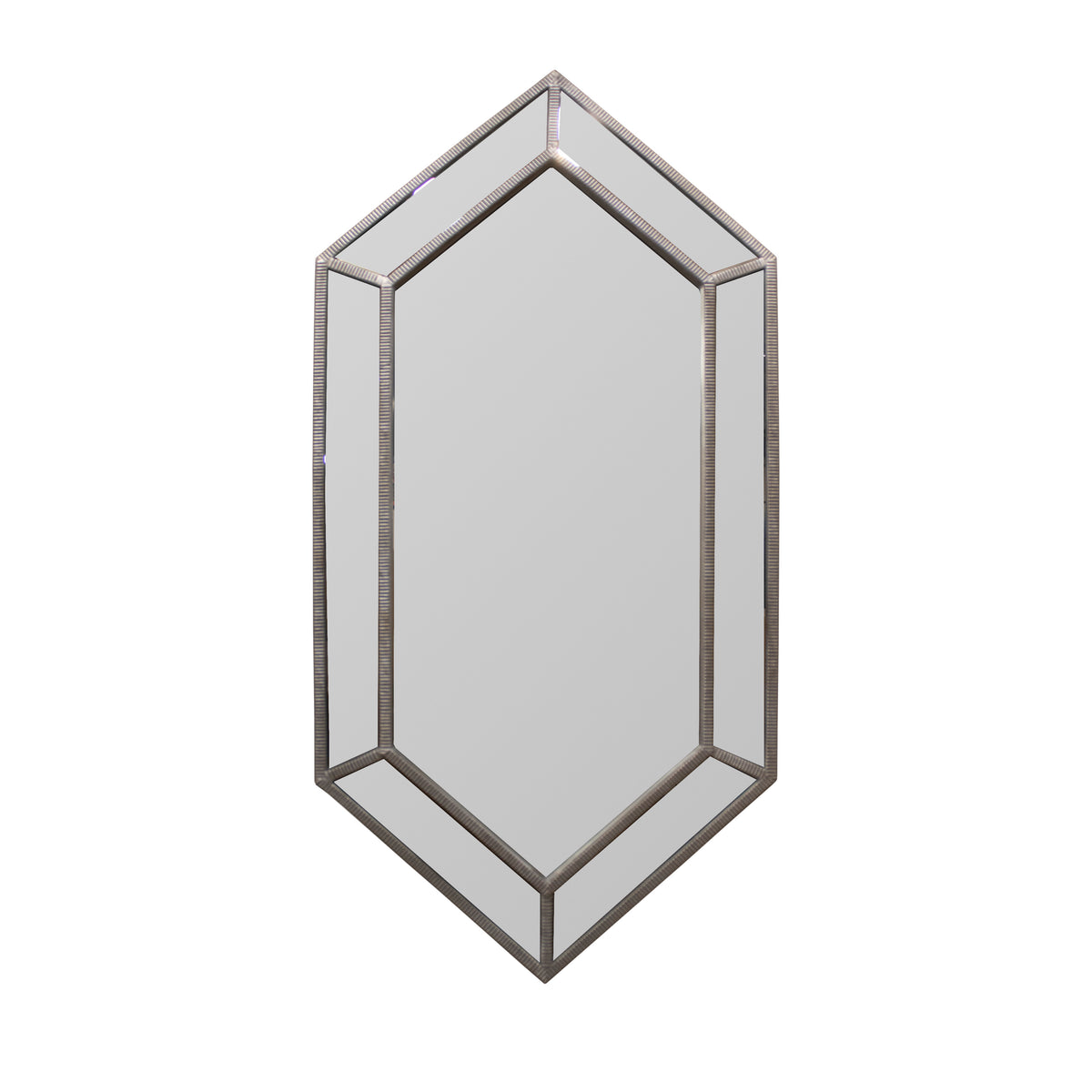 Mirror hexagon silver PU 152x74x4