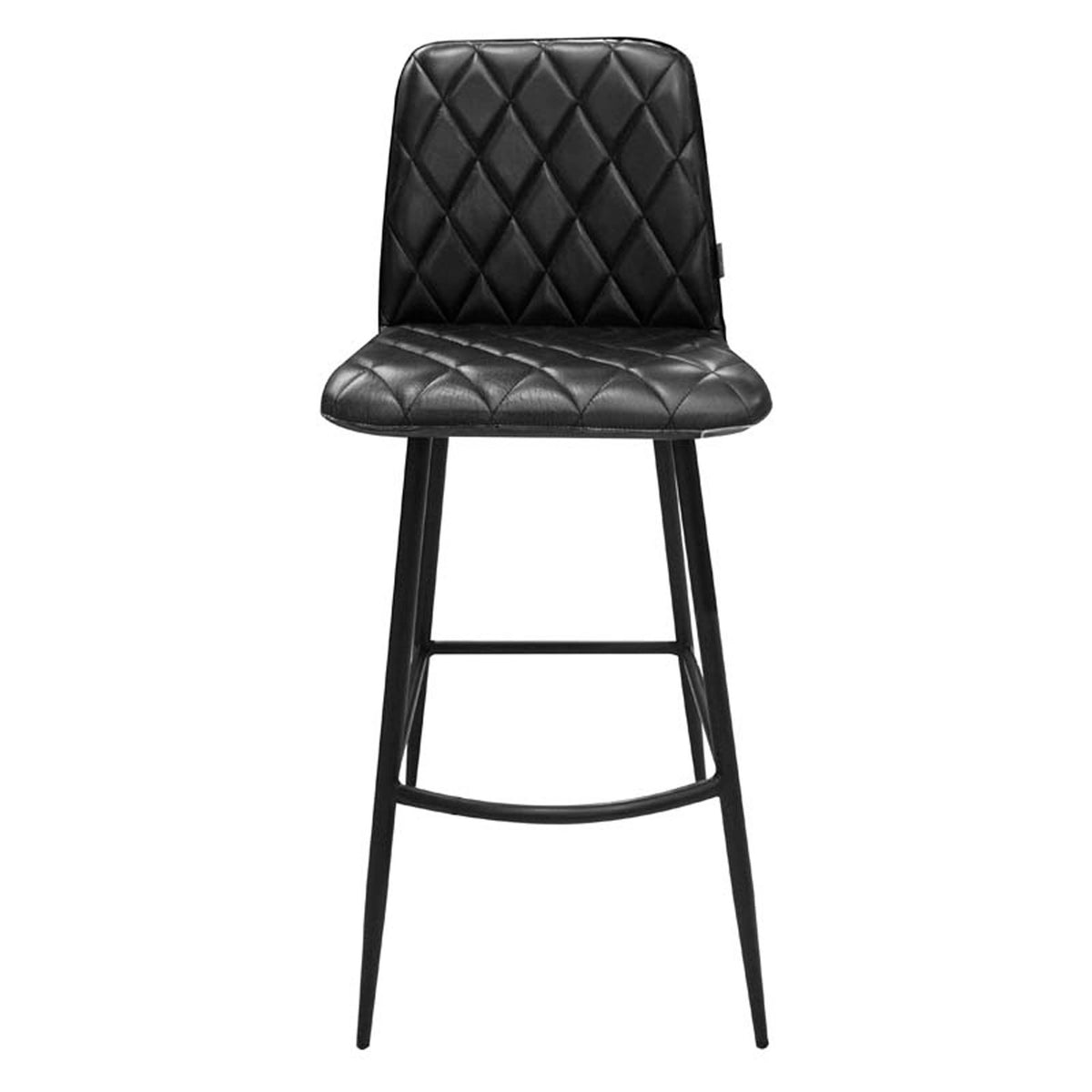2x Bar chair DAAN leather open seam 48x57x104 black