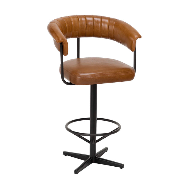 Barstuhl DEXTER 55x53x105cm Leder Cognac