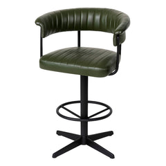 Bar chair DEXTER 55x53x105cm green leather