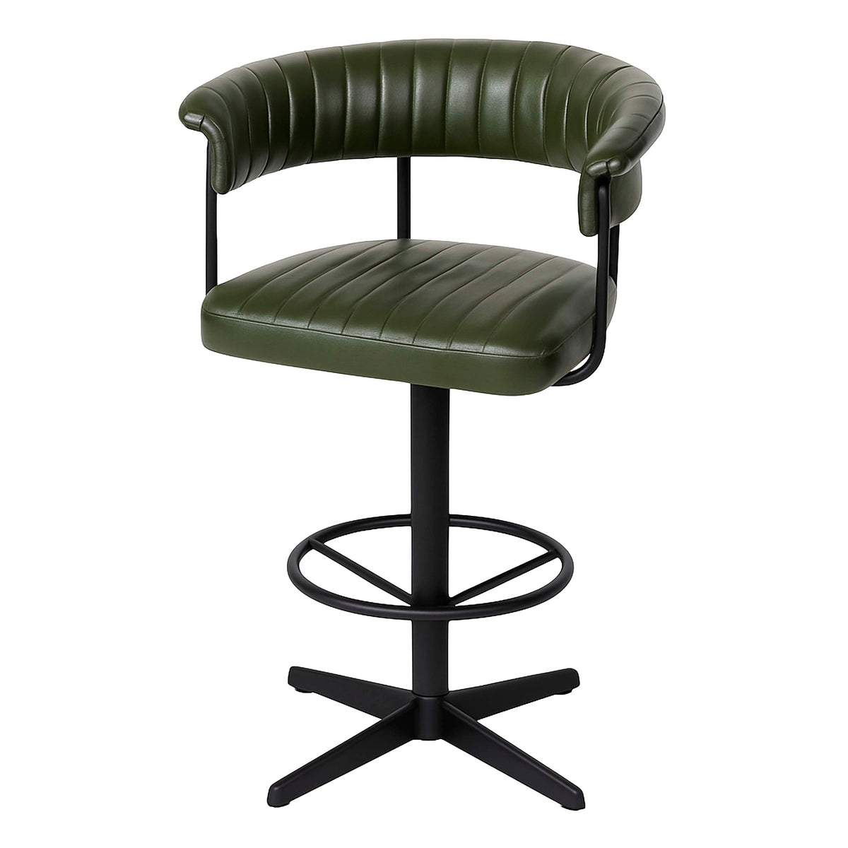 Barkruk DEXTER 55x53x105cm groen leer