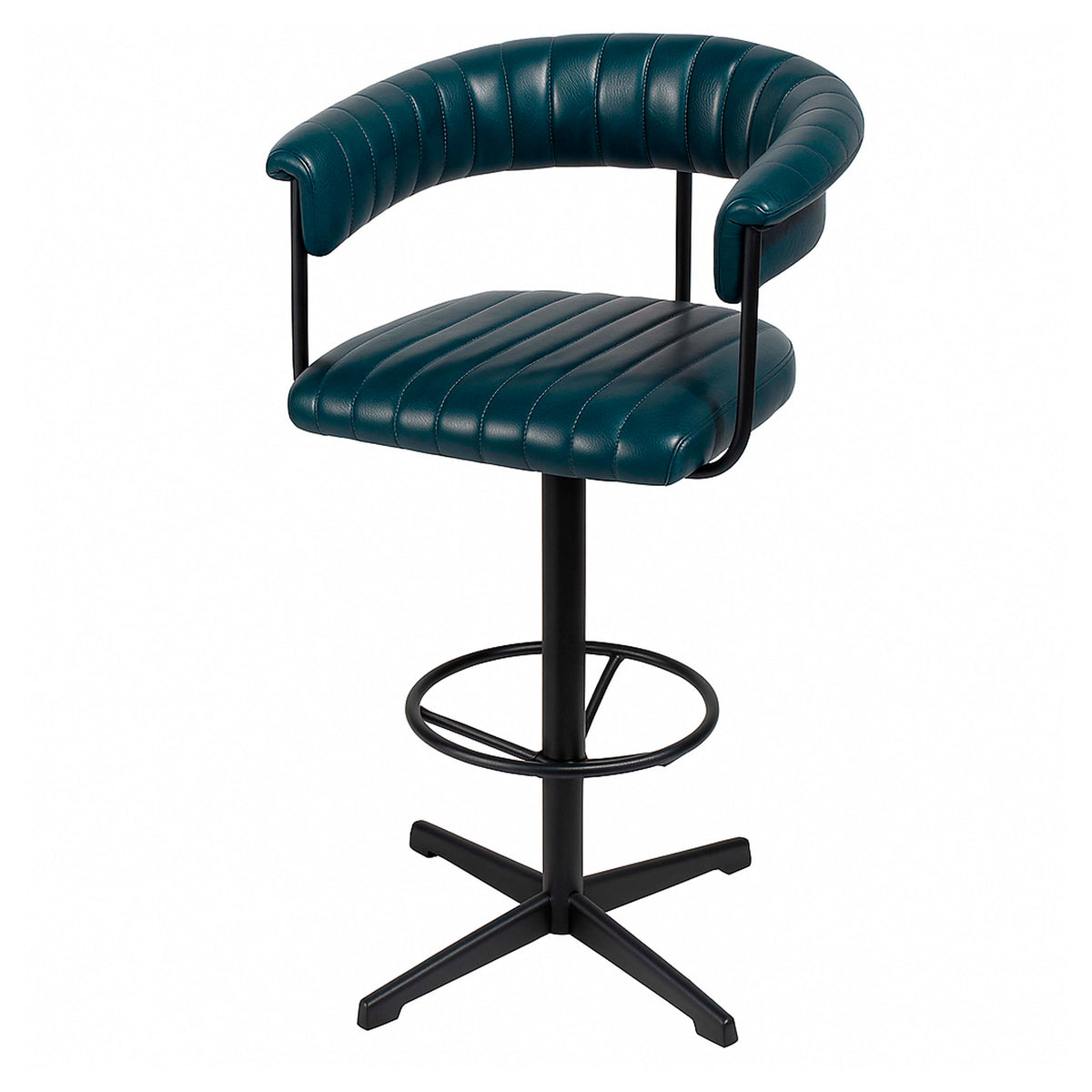 Barkruk DEXTER 55x53x105cm blauw leer