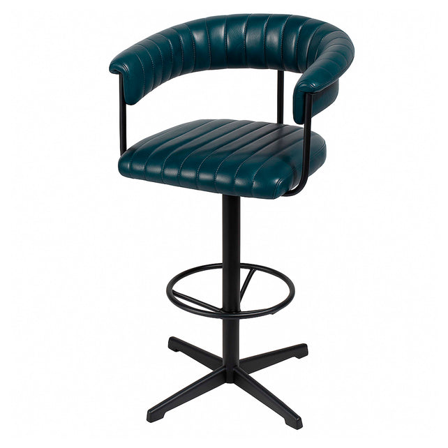Bar chair DEXTER 55x53x105cm blue leather