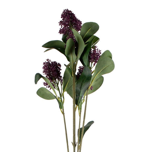 Flower leaves berry branch dark purple 81cm
