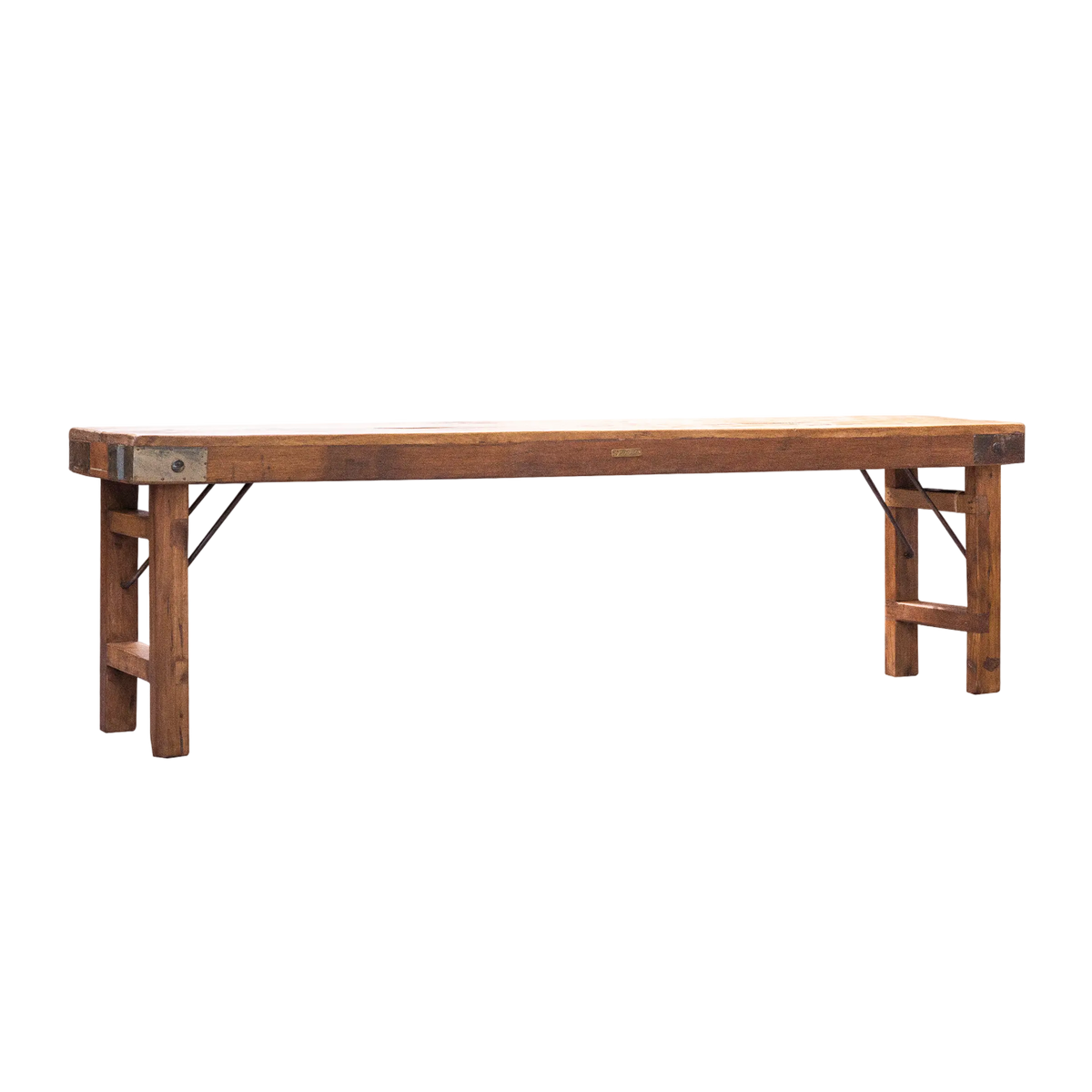 Bench folding recycled wood 150x30x45