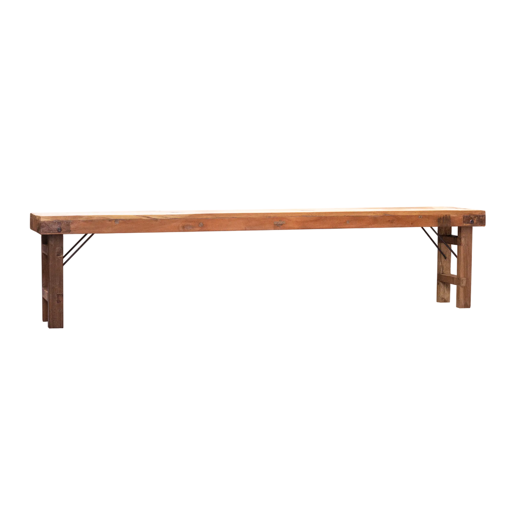 Bench folding recycled wood 200x30x45