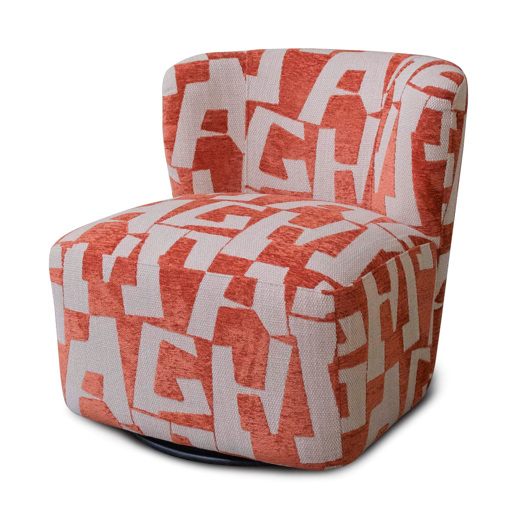 Zwenkstoel HARPER naturel 73x79x77cm oranje