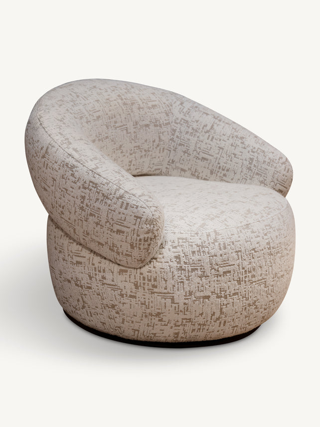Swivel chair HAZEL 91x83x74cm textured sand