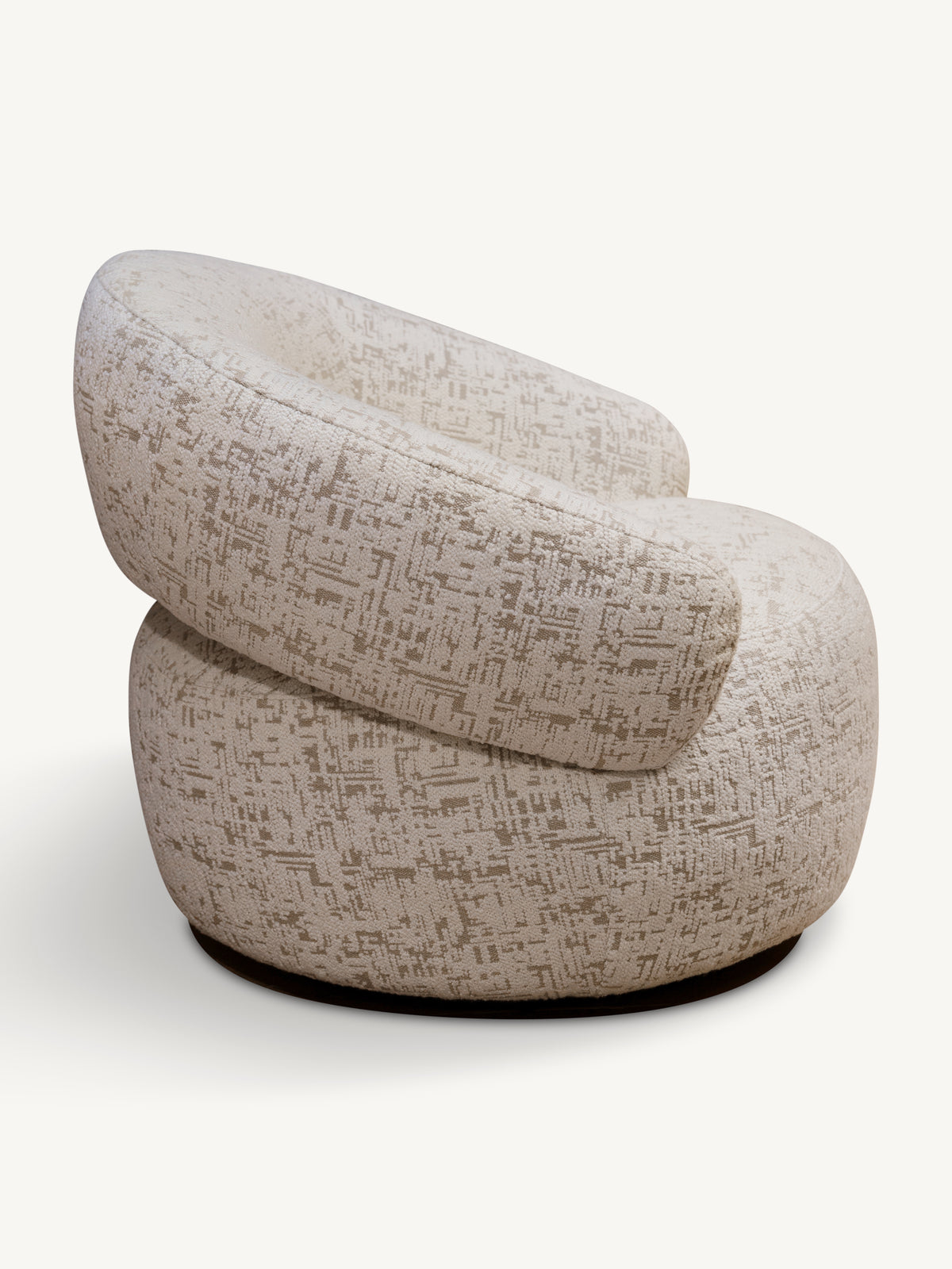 Swivel chair HAZEL 91x83x74cm textured sand