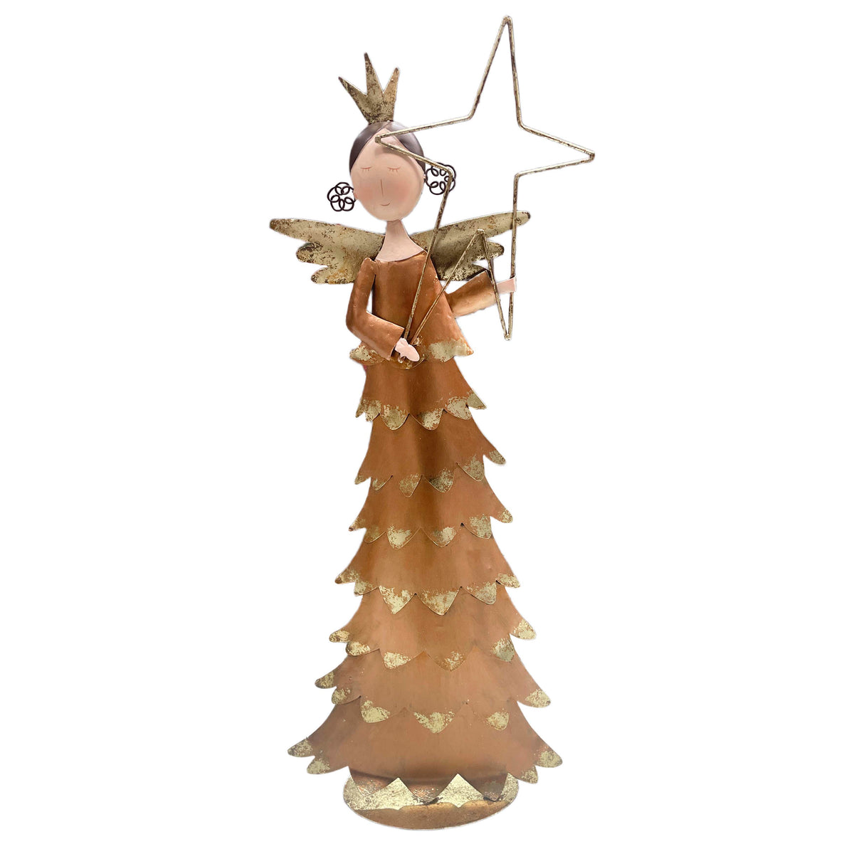 Decorative angel w/star LED lights gold 33x12x80