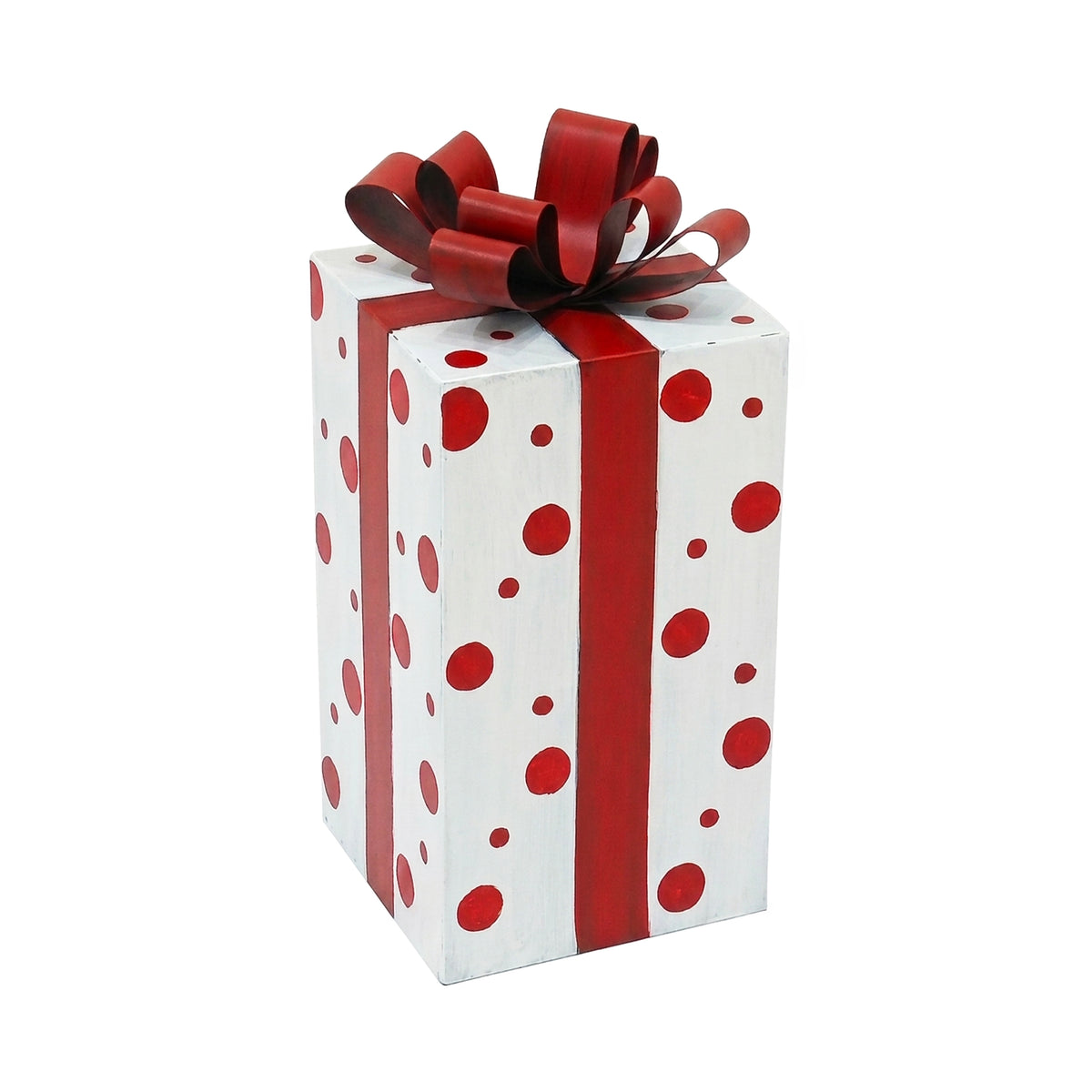Deko-Geschenk ÜBERRASCHUNG 18x18x40cm weiß rot