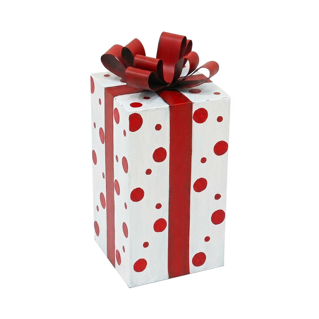 Deko-Geschenk ÜBERRASCHUNG 18x18x40cm weiß rot