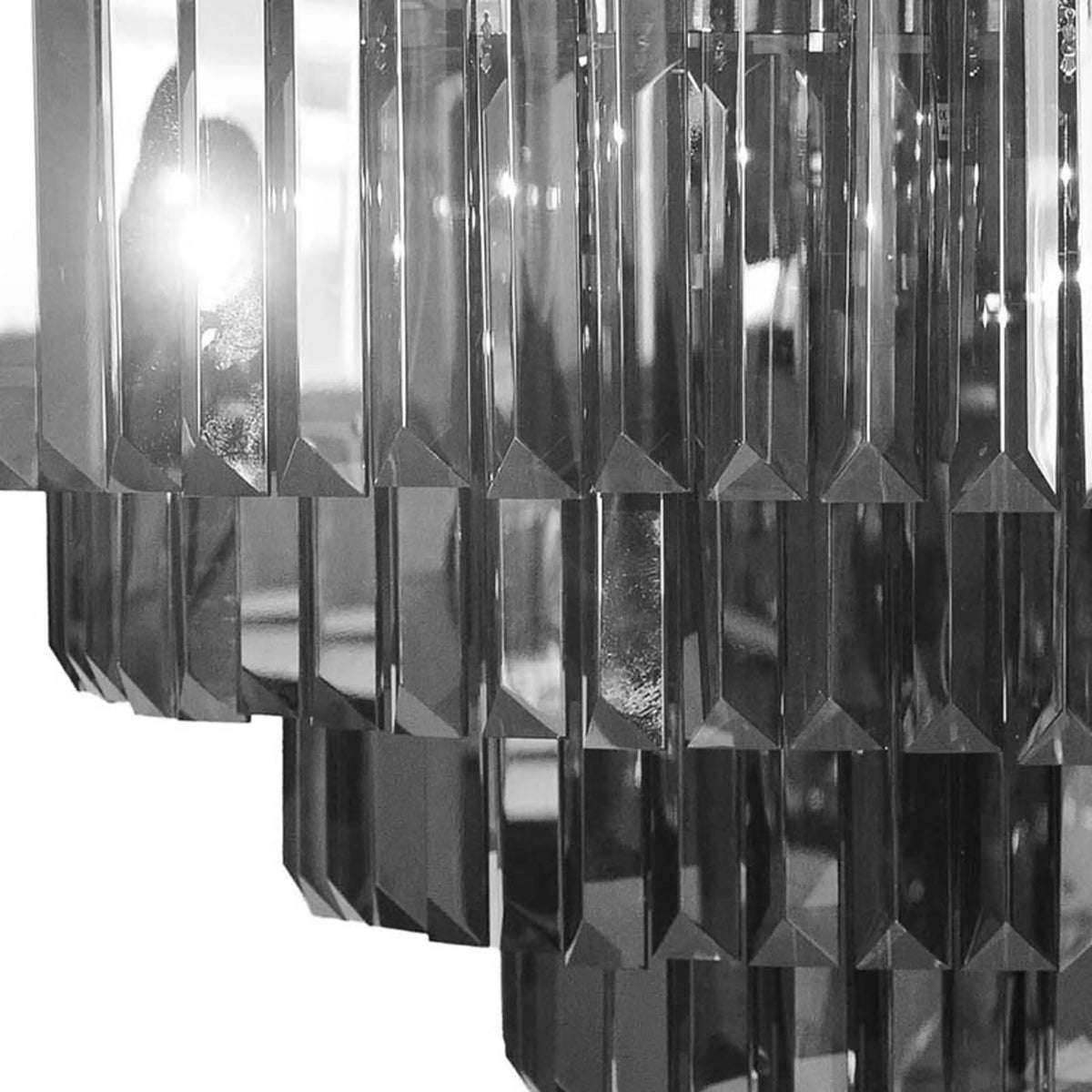Chandelier IR/NI smokey glass 80x80x51