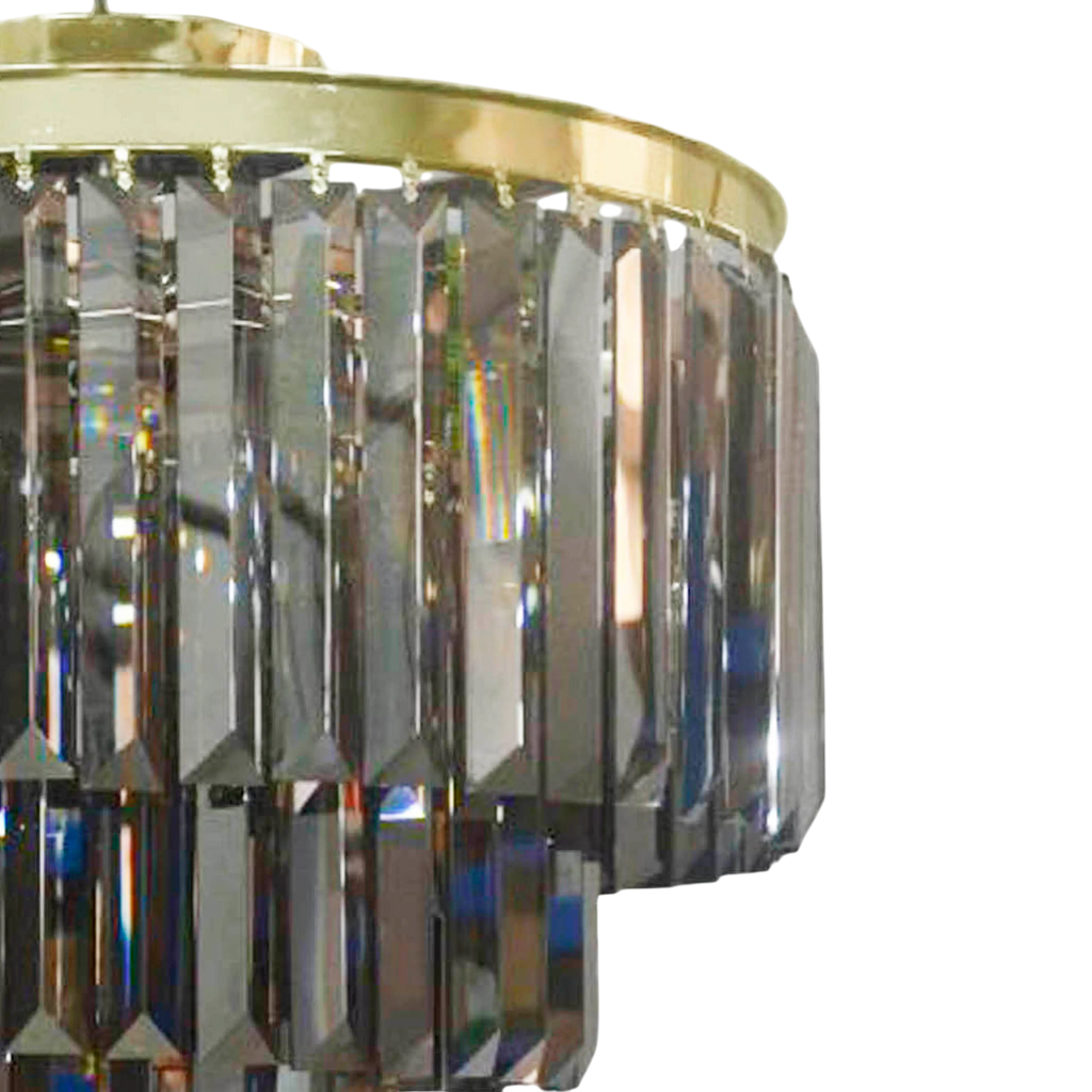 Plafoniere IR/GOLD smokey glass 50x50x40
