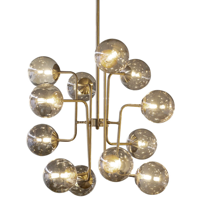 Ceiling lamp IR/BR 12 lights amber glass 76x76x75