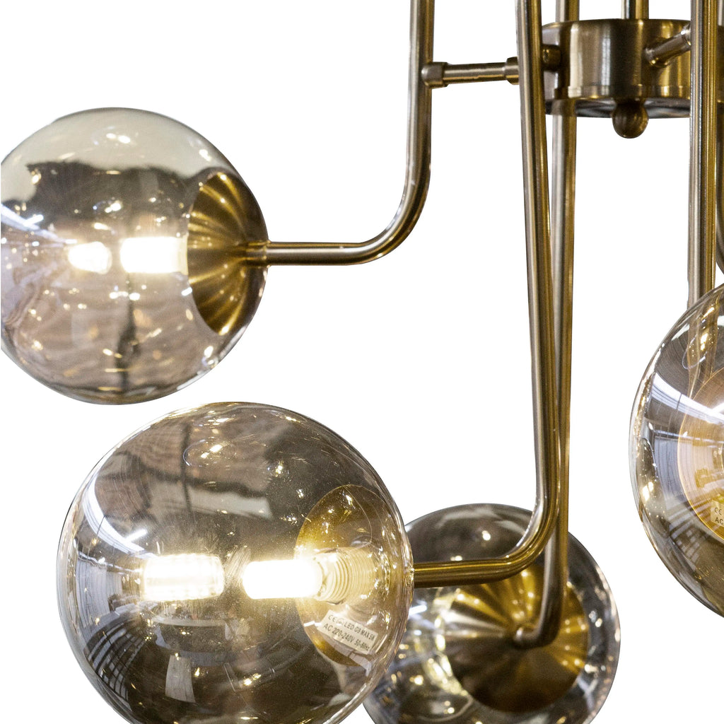Ceiling lamp IR/BR 12 lights amber glass 76x76x75