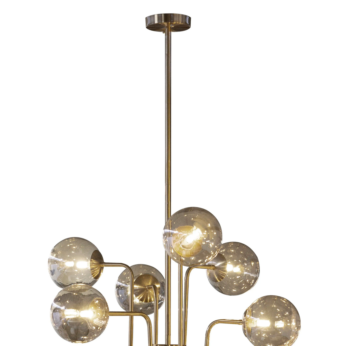 Ceiling lamp IR/BR 12 lights amber glass 76x76x75