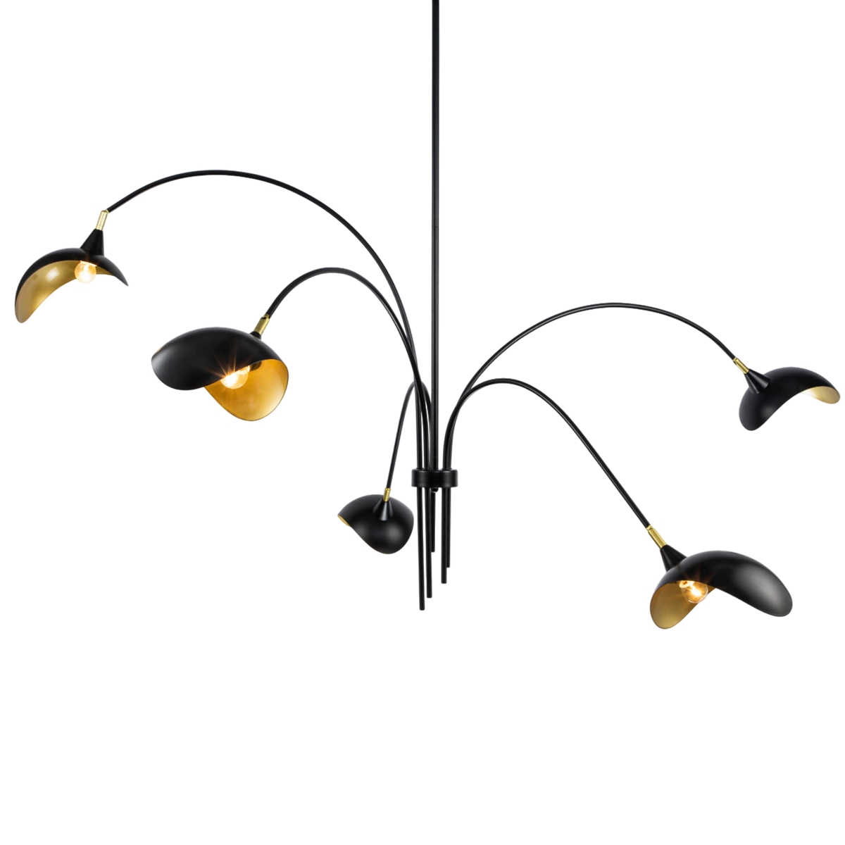 Chandelier IR MATT BLACK/GOLD 200x200x112