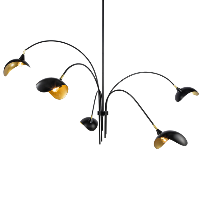 Chandelier IR MATT BLACK/GOLD 200x200x112