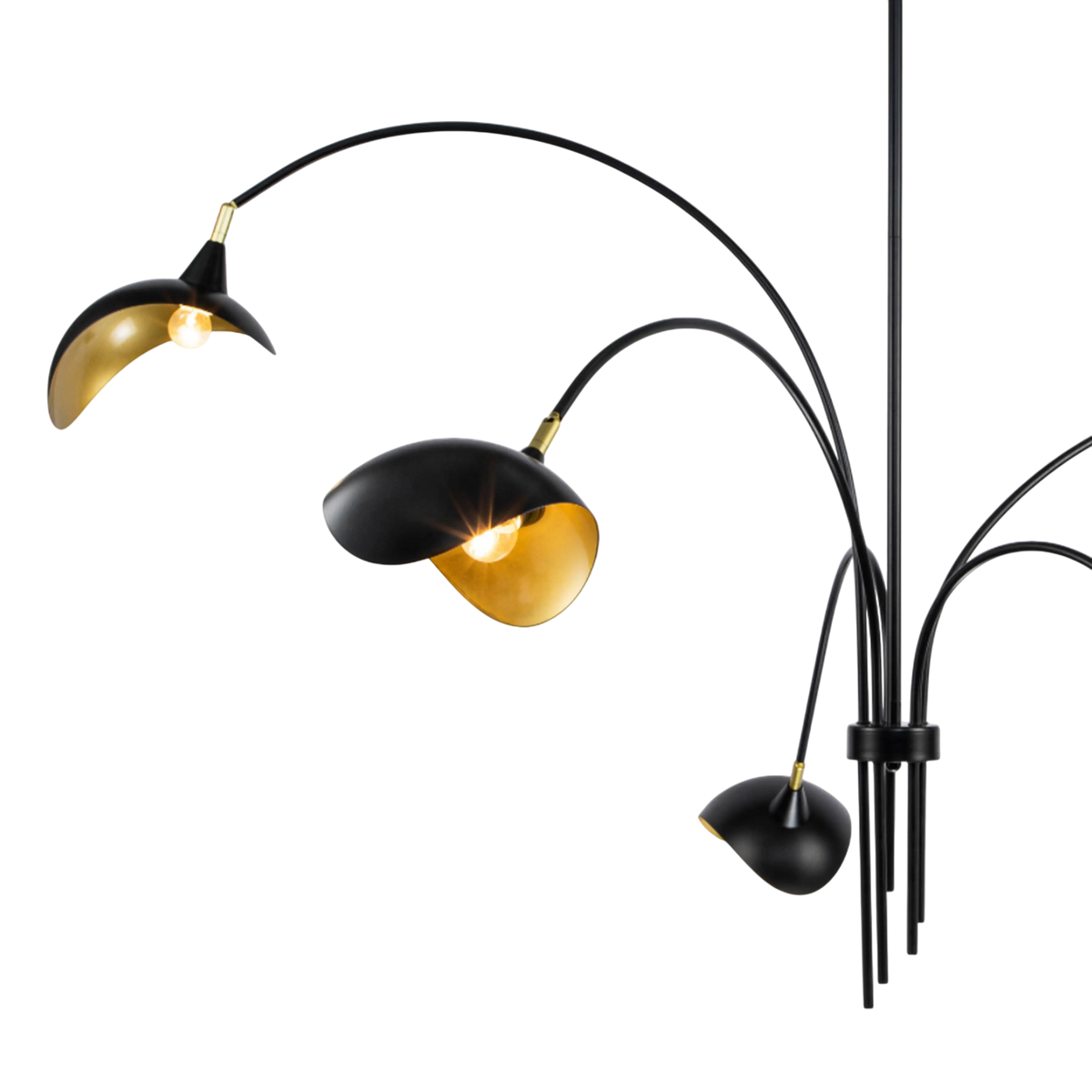Chandelier IR MATT BLACK/GOLD 200x200x112