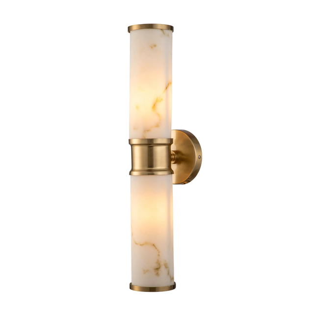 Wall lamp IR/ANT.BRASS marble look resin 12x14x45
